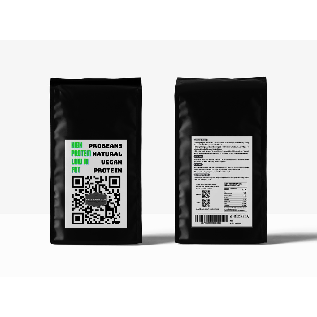 Vegan Protein Đạm Whey Thực Vật Hữu Cơ-Bột Tăng Cơ Tập Gym/Tăng Cân/Giảm Mỡ  ProBeans