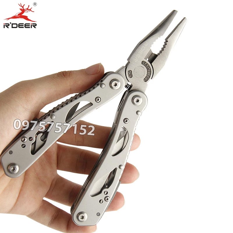 Kìm đa năng cao cấp R’DEER RT-2338, 11 chức năng trong 1, thiết kế nhỏ gọn,  thép không gỉ 2CR siêu chịu lực, siêu bền