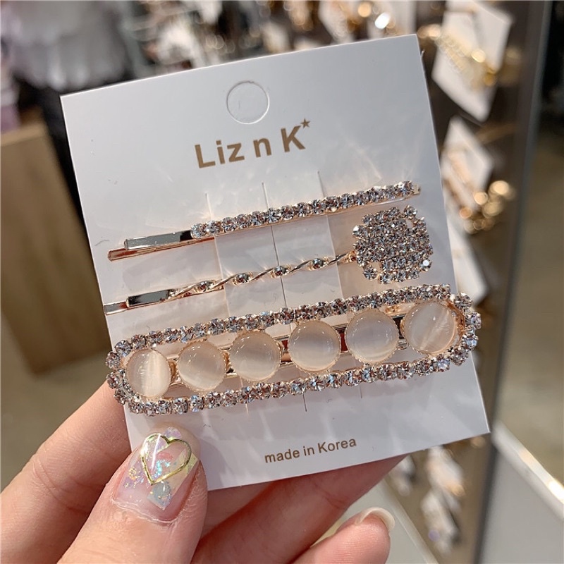 Set kẹp tóc đính đá