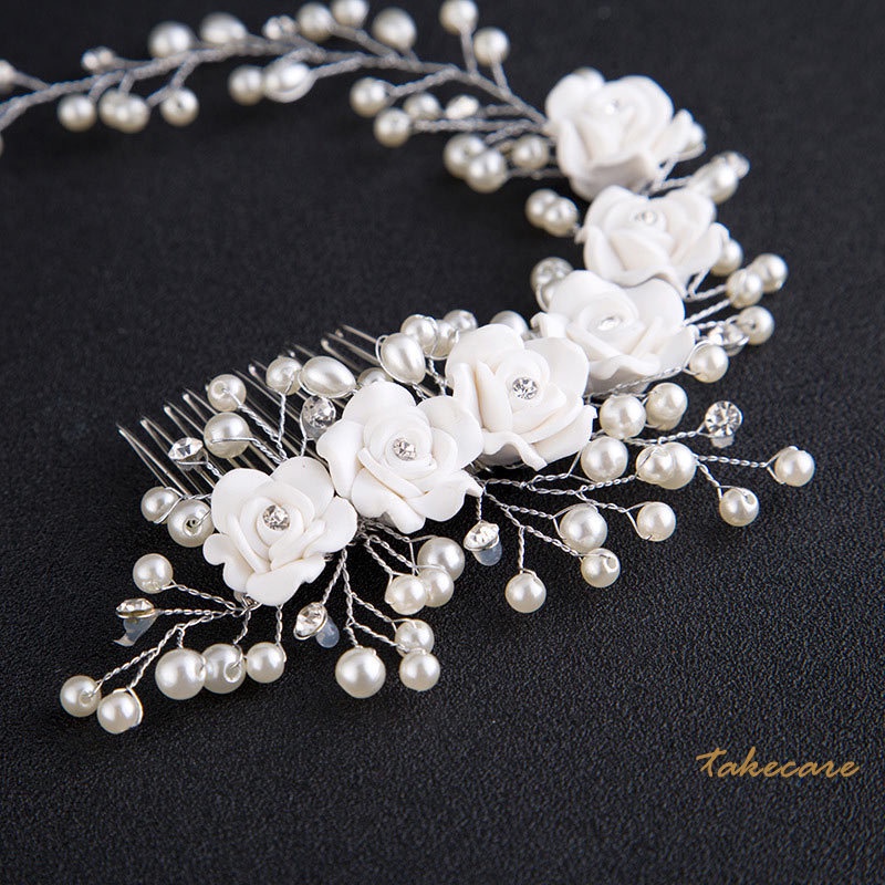 Thời Trang Lược Cài Tóc Hình Hoa Đính Đá Sang Trọng Cho Nữ