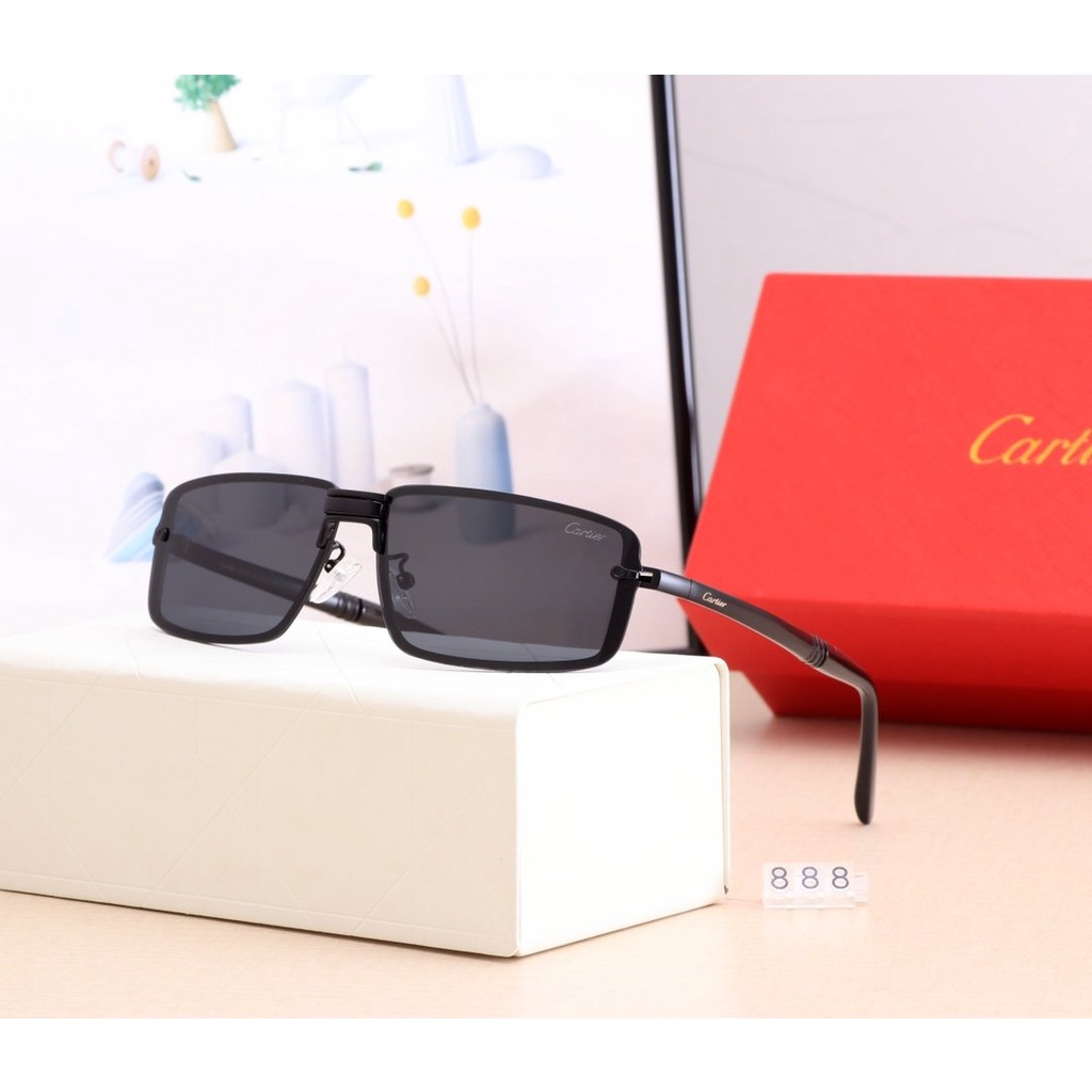 Cartier_ 2021 Mới Thời trang Hàn Quốc Khung lớn Màu phim Kính râm Nam và Nữ Xu hướng Cặp đôi Đường phố Chụp Trăm Phù hợp Trang trí Thời trang Du lịch Kỳ nghỉ Chống tia cực tím Kính râm đi biển