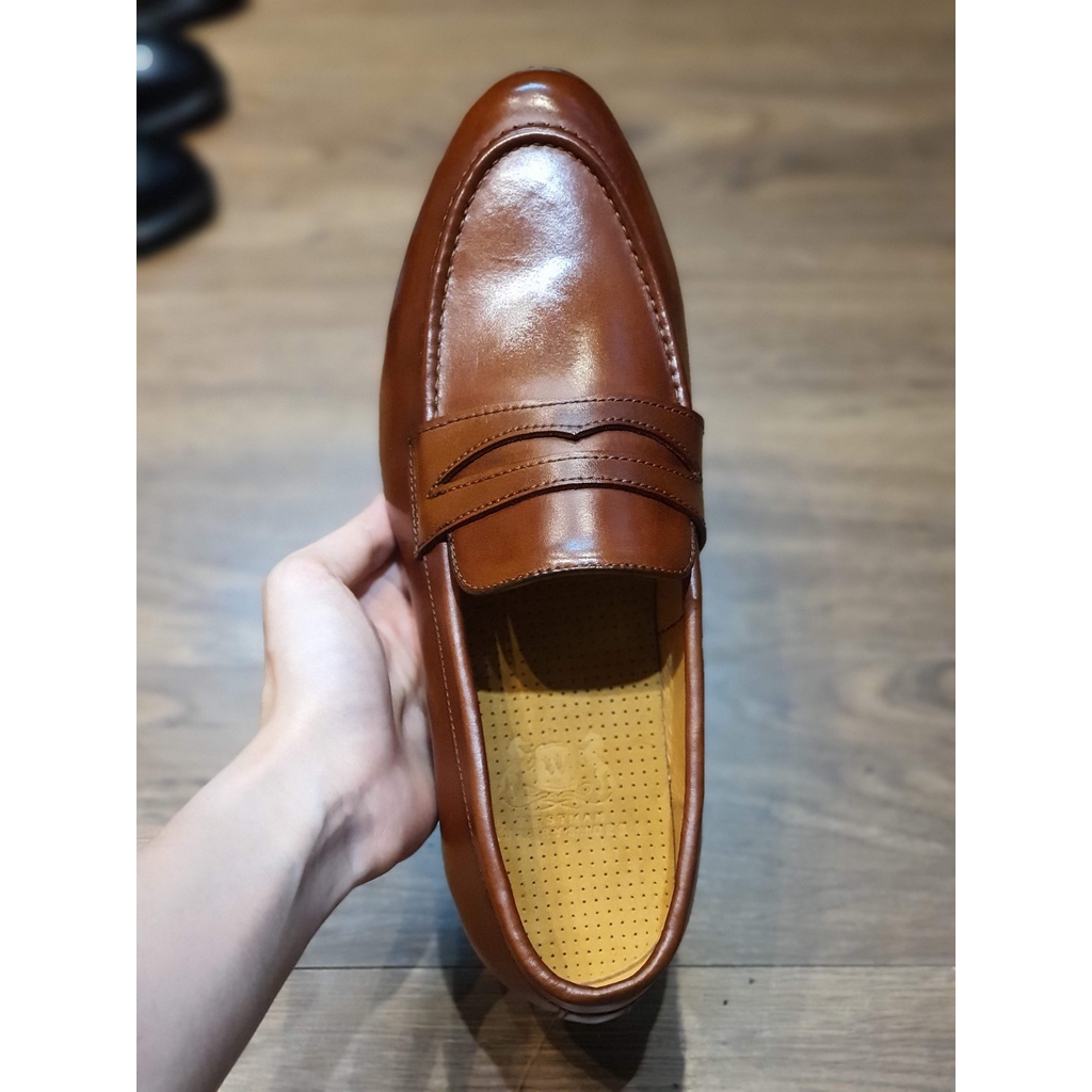 Giày lười da thật Penny Loafer W0004 - 3 Màu Đen, Nâu, Nâu Sáng)