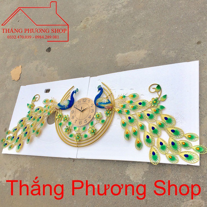 Đồng Hồ Treo Tường Trang Trí Chim Công Uyên Ương TP-066