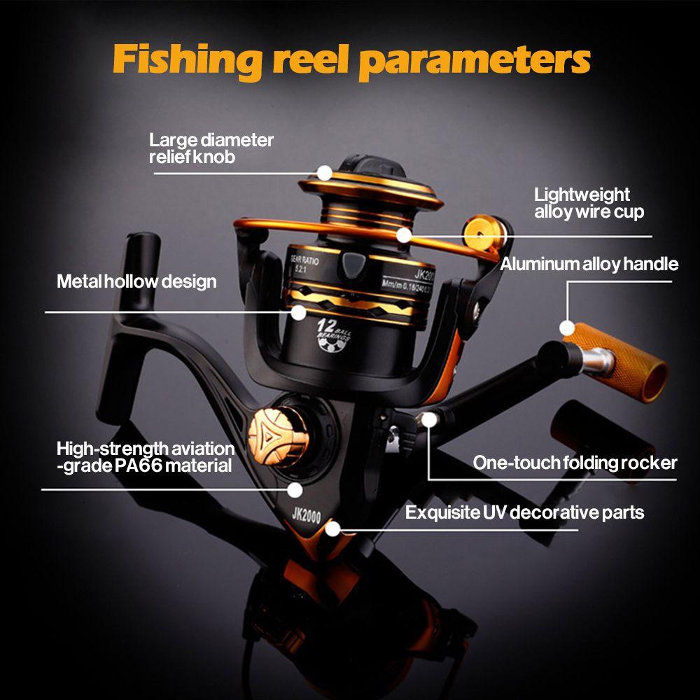 MUVAKO Máy Câu Cá 12 Trục Luya JK1000 Chất Lượng Cao