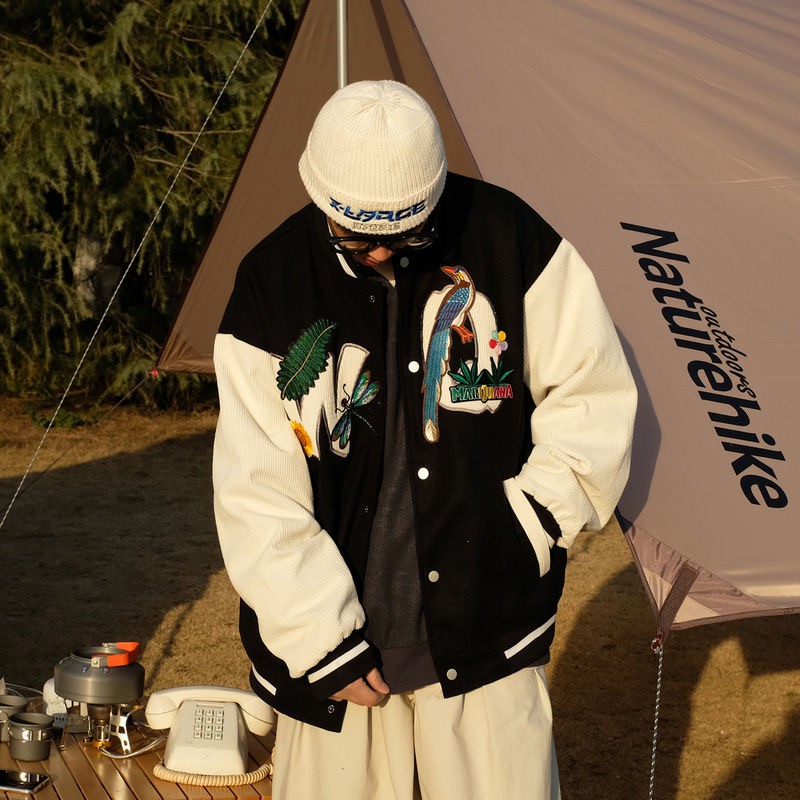 Áo Varsity jacket Animal Tee-ayy hình thêu tay nhung