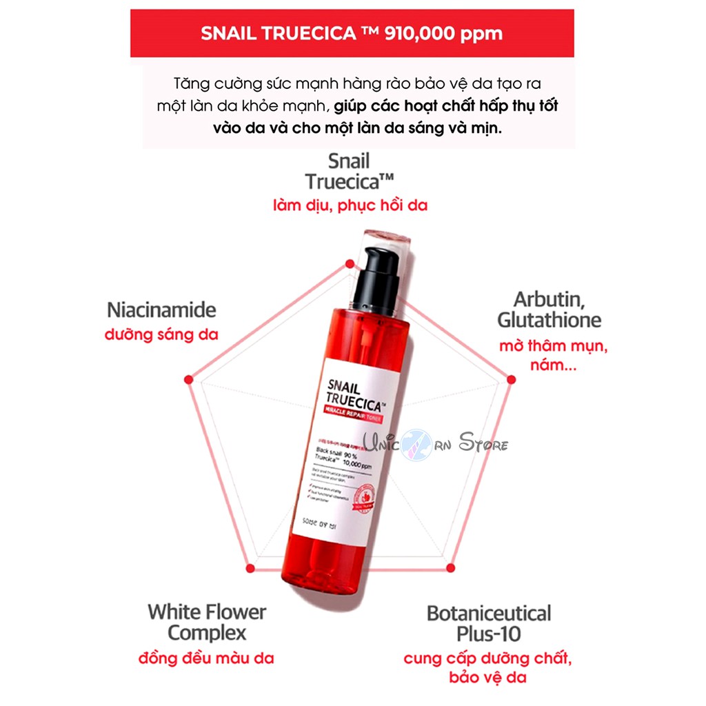 Nước Hoa Hồng Snail Truecica Miracle Repair Toner Some By Mi 135ml