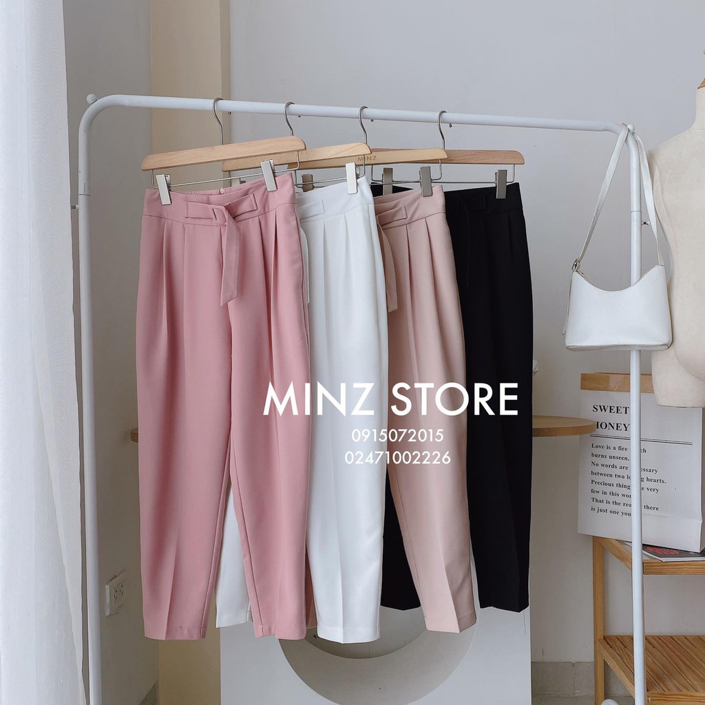Quần baggy 2 ly kèm đai bọc (4 màu)