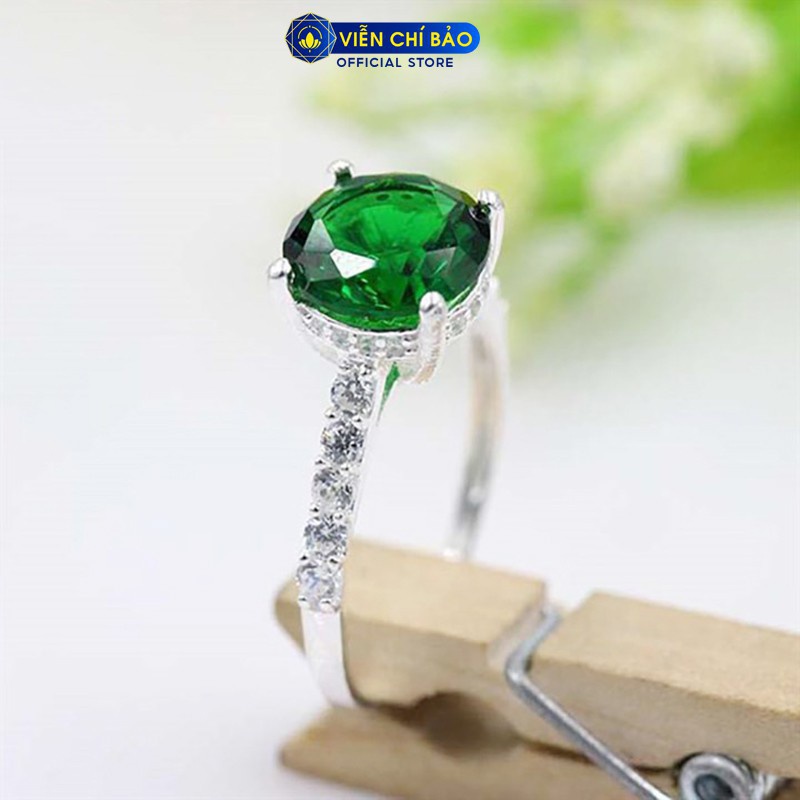 Nhẫn bạc nữ viền đá nhiều màu chất liệu bạc s925 thời trang phụ kiện trang sức nữ Viễn Chí Bảo N400253