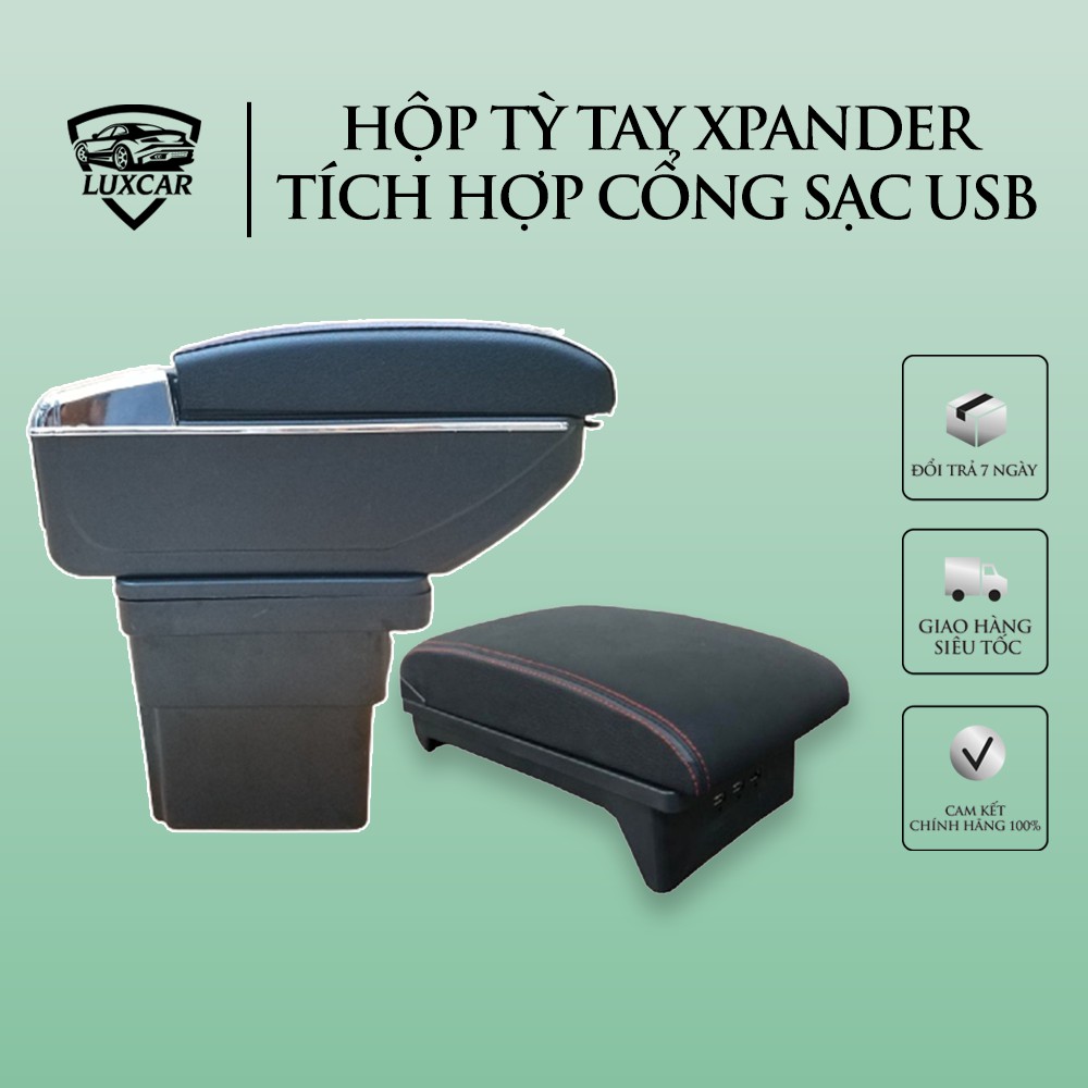 Hộp tỳ tay xe Mitsubishi XPANDER tích hợp cổng sạc USB | Chất liệu da PU cao cấp