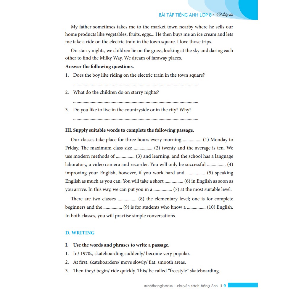 Sách - Bài tập tiếng Anh lớp 8 - Có đáp án (Tái bản chương trình mới)