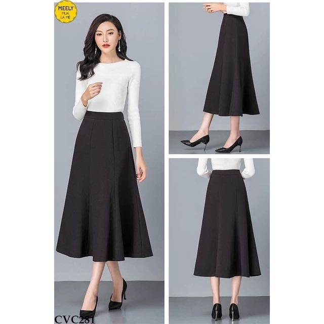 Chân Váy Công Sở Kiểu Dáng Xòe Phong Cách Tiểu Thư Xinh Đẹp WD8556