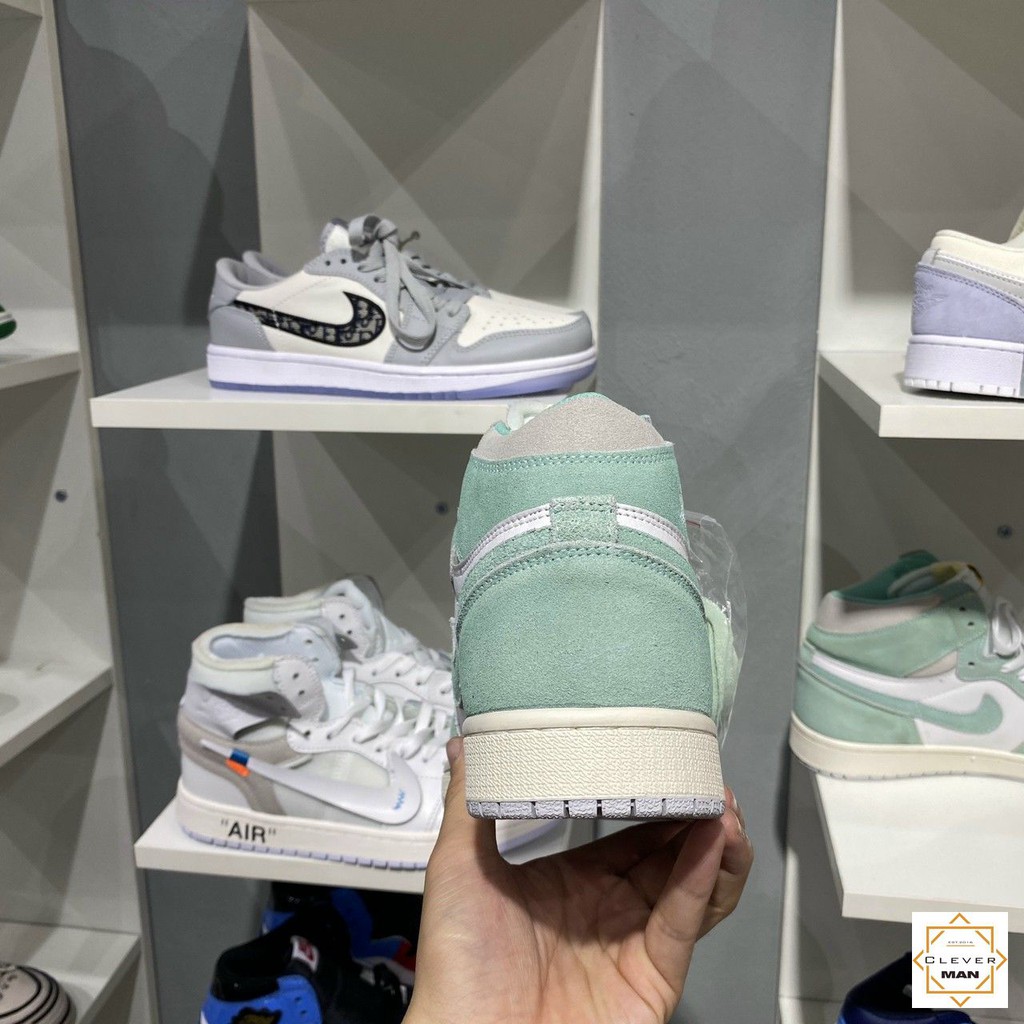 Giày Thể Thao Air Jordan 1 Retro High Turbo Green Xanh Ngọc Nhạt Cổ Cao Clever Man Store