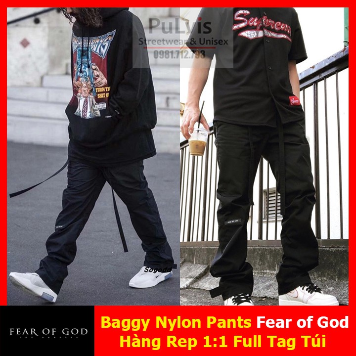 fear of god baggy nylon pants