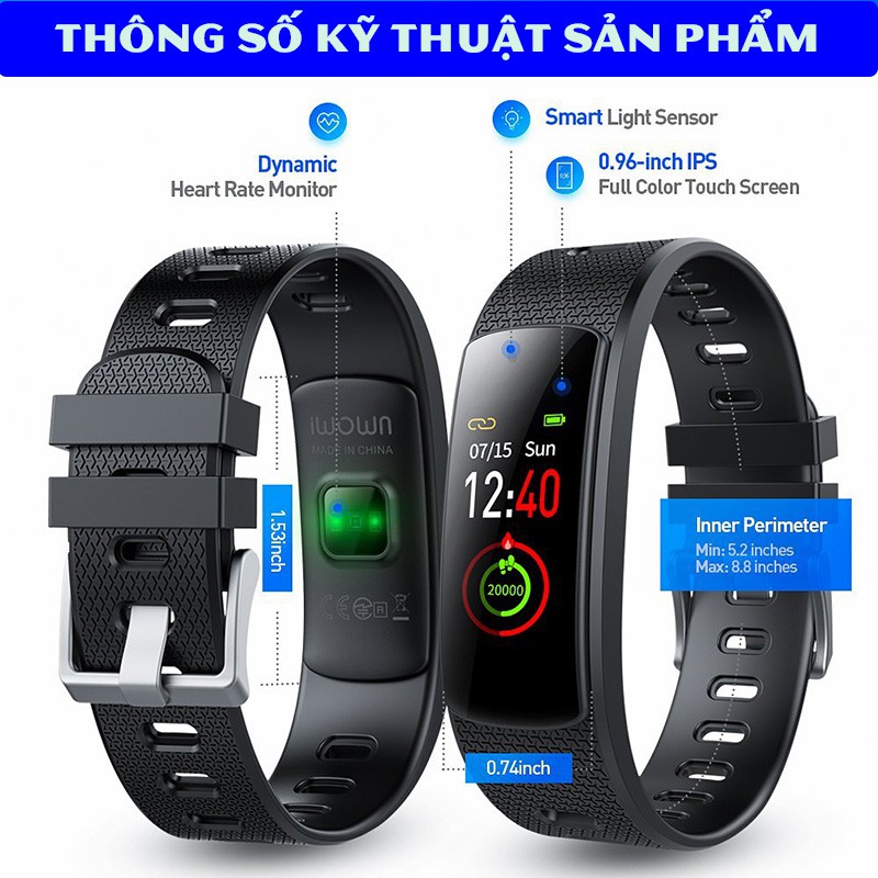 Đồng hồ thông minh, Vòng đeo tay thông minh theo dõi sức khỏe IWOWN I6 HRC Thế Hệ Mới - 𝐏𝐡𝐢𝐞̂𝐧 𝐁𝐚̉𝐧 𝐐𝐮𝐨̂́𝐜 𝐓𝐞̂́