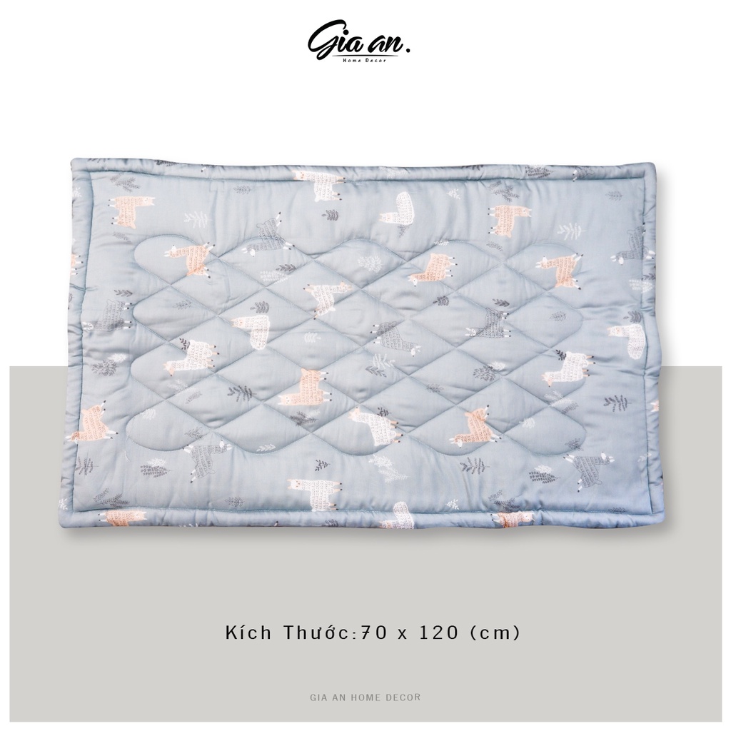 Tấm lót đệm Tencel size 80x140cm chần dày bông cho bé đi học