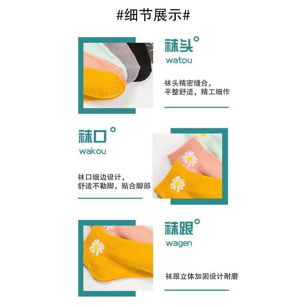 Tất/Vớ Nữ Đẹp Cổ Ngắn Hoạ Tiết hoa cúc theo phong cách Hàn Quốc mã 0020