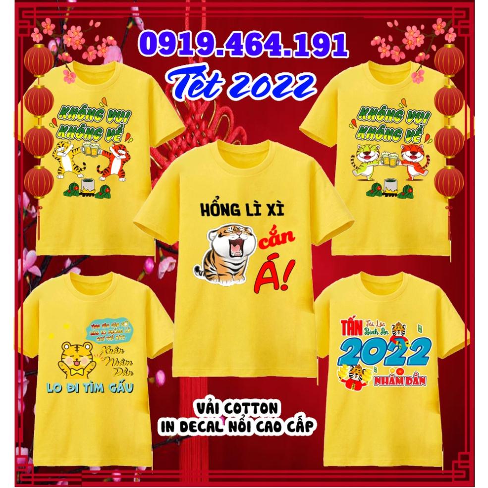 Áo thun tết nhâm dần 2022 cao cấp, áo tết, áo nhâm dần, vải cotton min mát, in PET cao cấp (độc quyền)-Có size trẻ em