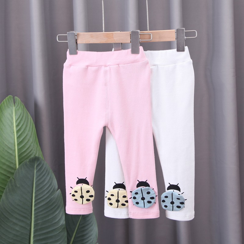 Quần legging phối họa tiết bọ rùa ngộ nghĩnh đáng yêu hợp thời trang cho bé gái