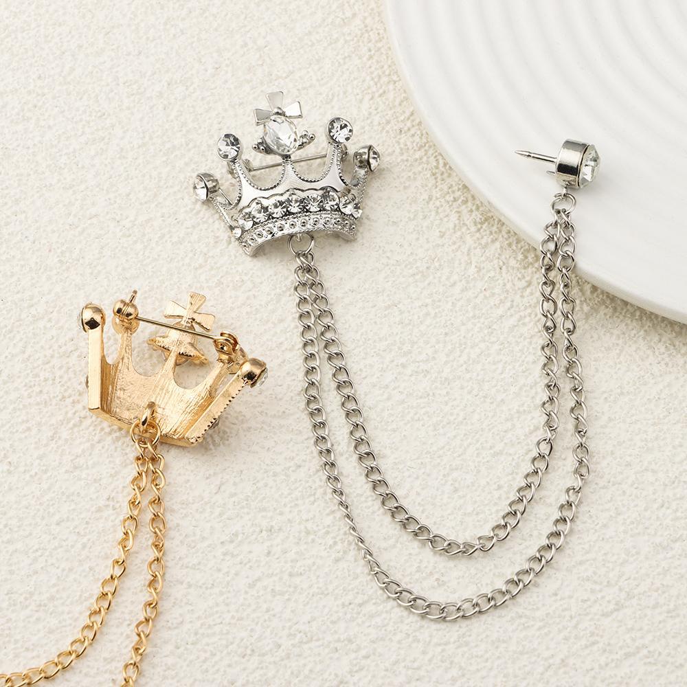 NIUYOU Kẹp Cài Cổ Áo Đính Pha Lê Cho Nam