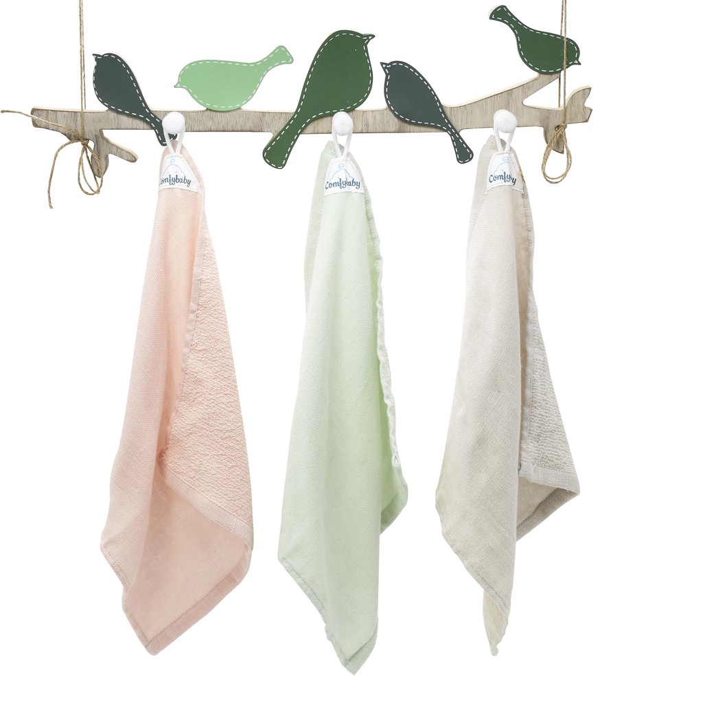 Made in Việt Nam - Set 5 khăn rửa mặt vải xô cho bé sơ sinh và gia đình - 100% Cotton cao cấp Comfybaby hàng xuất khẩu