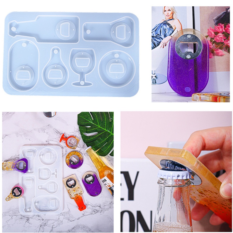 Khuôn silicone làm móc khóa/ mở nắp chai rượu/ bia DIY
