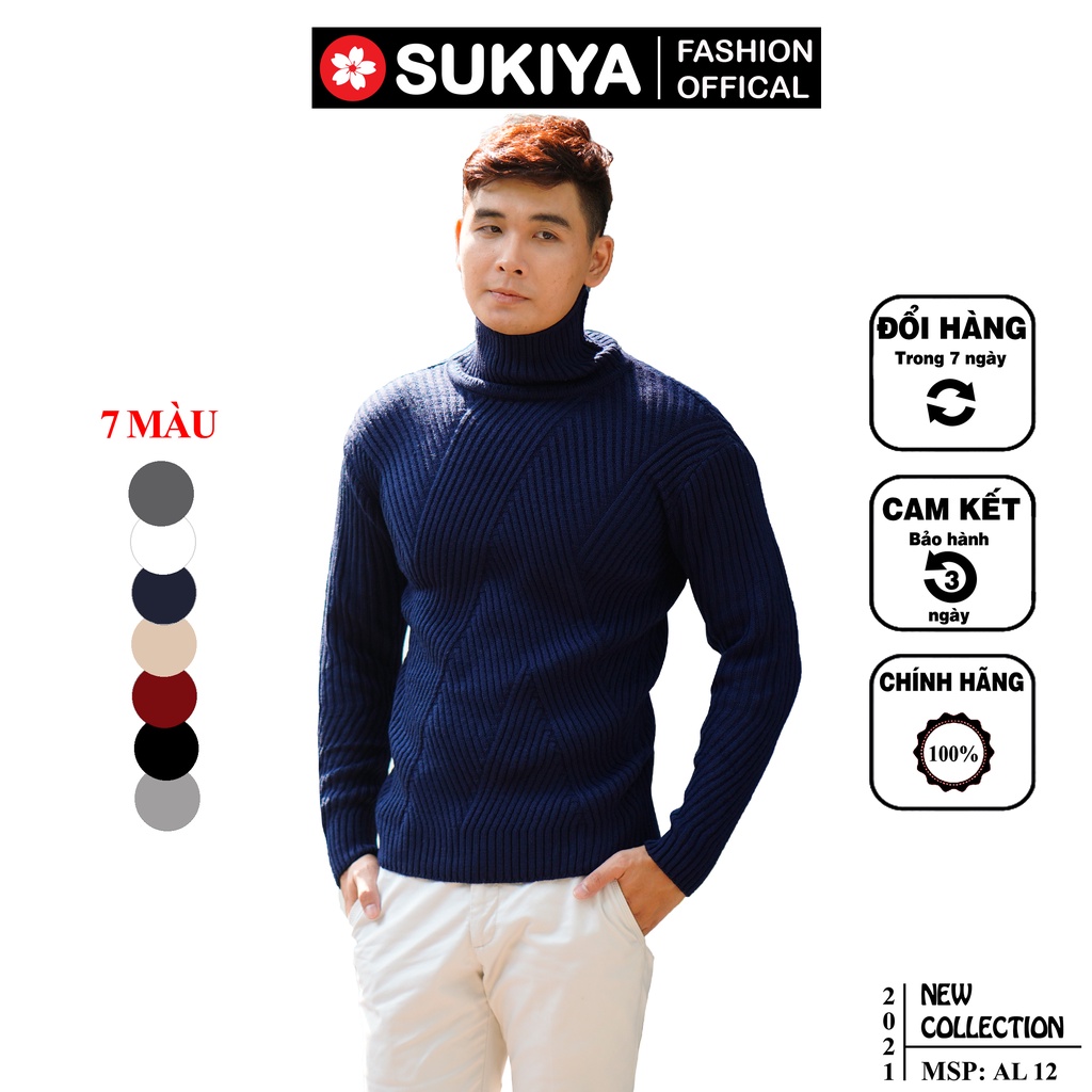 Áo len nam cổ lọ SUKIYA  Hàn Quốc chất đẹp AL12