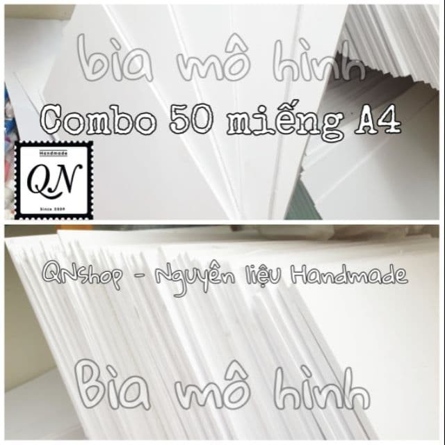 combo 50 miếng bìa mô hình A4
