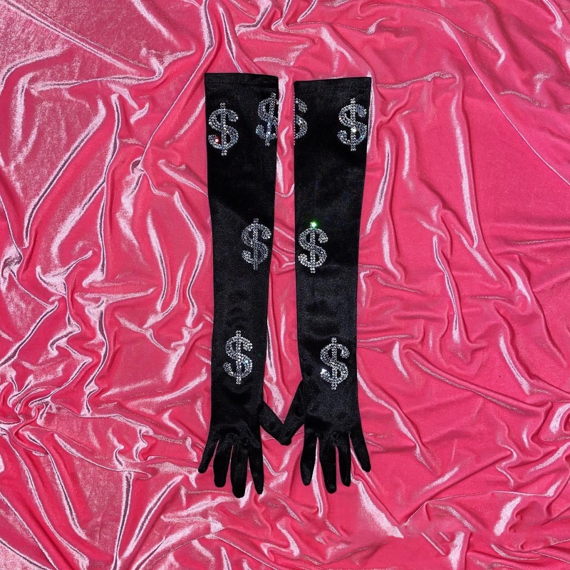 Găng Tay Lưới Hở Ngón Đính Đá Trang Trí Quyến Rũ Cho Các Hoạt Động Ngoài Trời