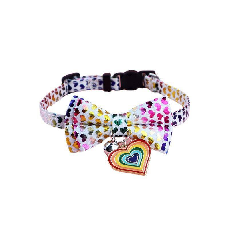 Vòng Cổ Có Chuông Và Mặt Hình Trái Tim Nhiều Màu Dễ Thương Chống Gàu An Toàn Cho Thú Cưng