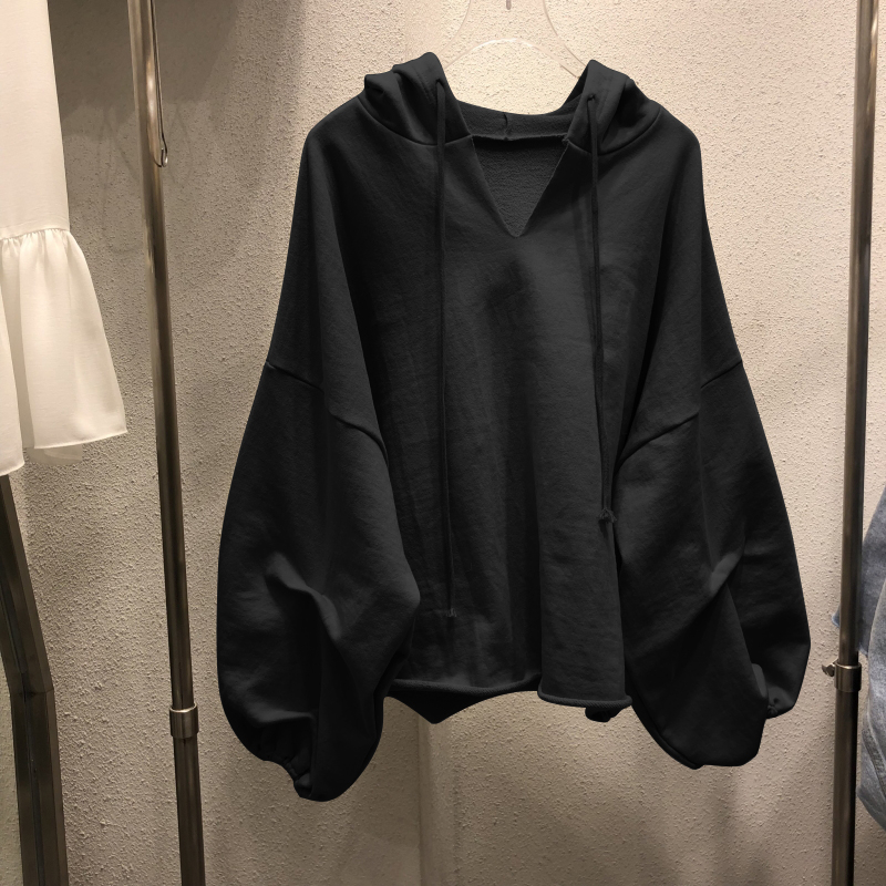 Áo Hoodie Nữ Vải Mỏng Tay Dài Dáng Rộng Đơn Giản Thời Trang Mùa Thu