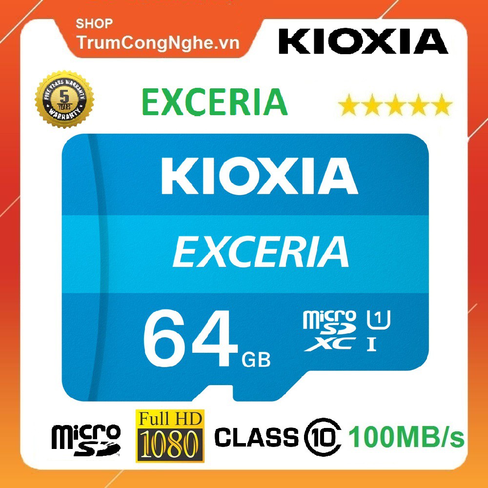 Thẻ nhớ 64GB KIOXIA (Toshiba) Exceria microSDHC Class10 100MB/s Tốc Độ Cao