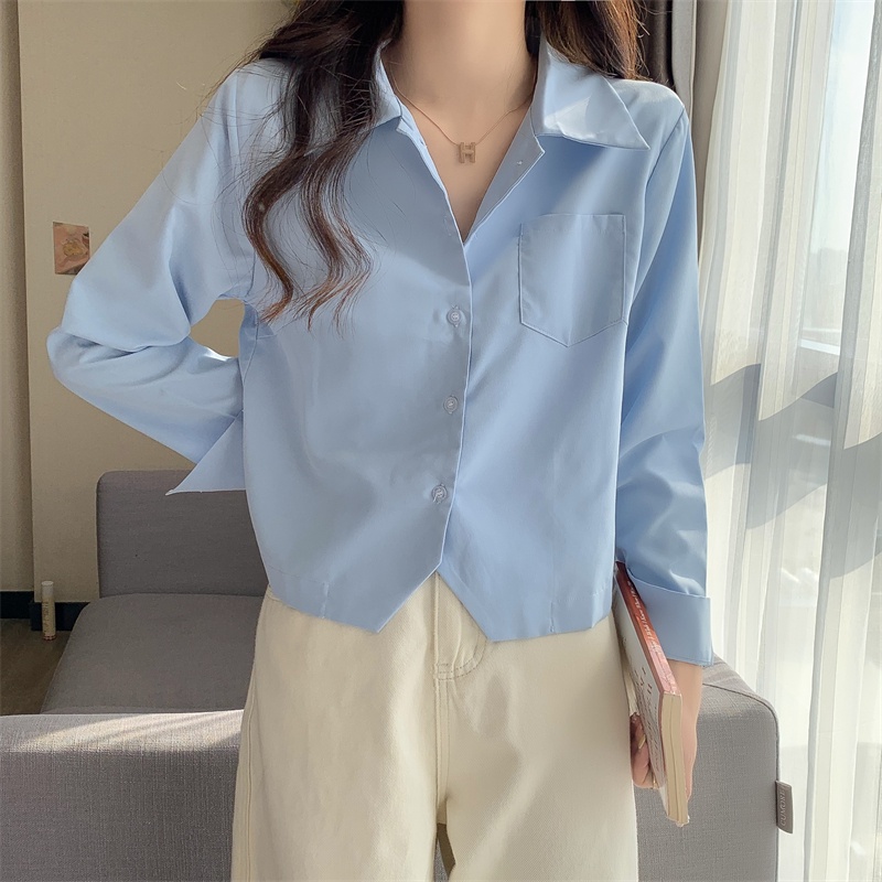 Áo Sơ Mi Dài Tay Dáng Rộng Thiết Kế Mới Thời Trang Mùa Thu Theo Phong Cách Hàn Quốc Cho Nữ