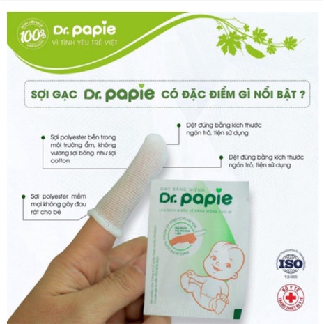 [CHÍNH HÃNG/ DATE 2025] - Combo 2 hộp gạc rơ lưỡi Dr Papie vệ sinh răng miệng (30 gói/1 hộp)