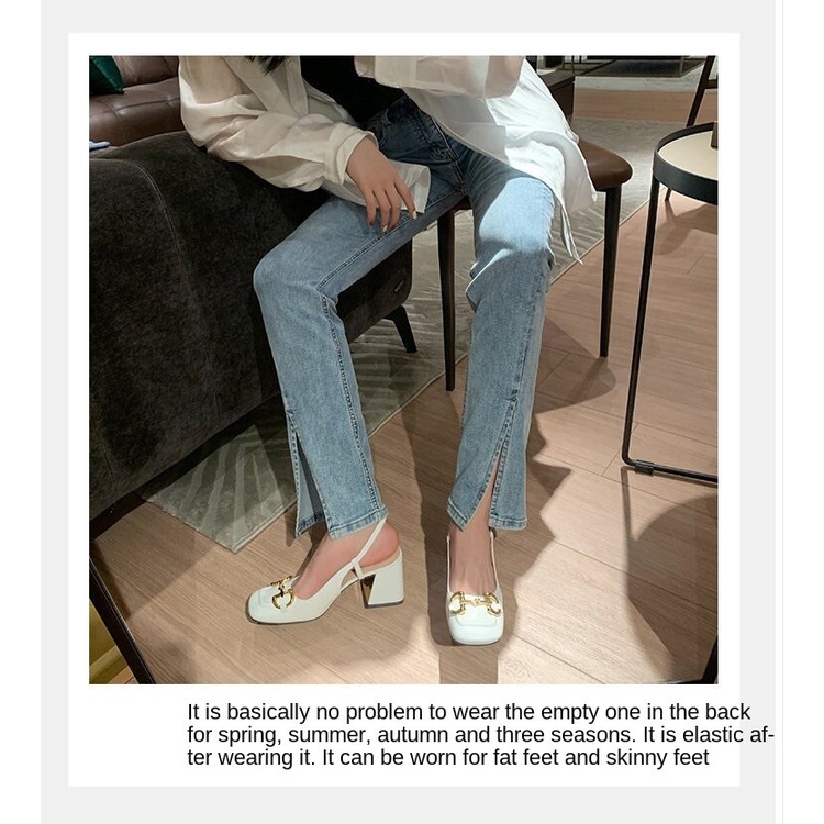 Xăng đan Cao Gót Mũi Vuông Thời Trang Xuân Hè Dành Cho Nữ