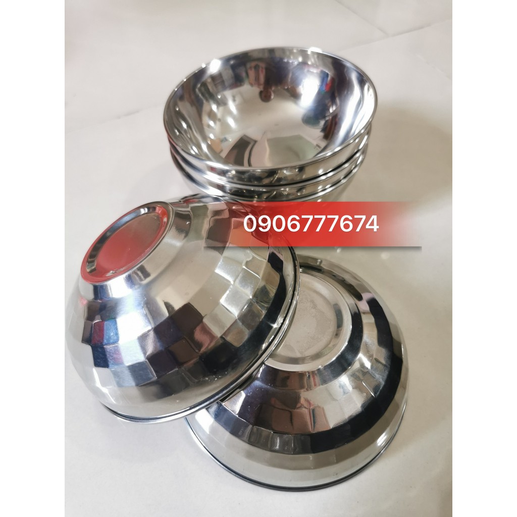 Bộ 5 Chén Ăn Inox Kim Cương 11cm