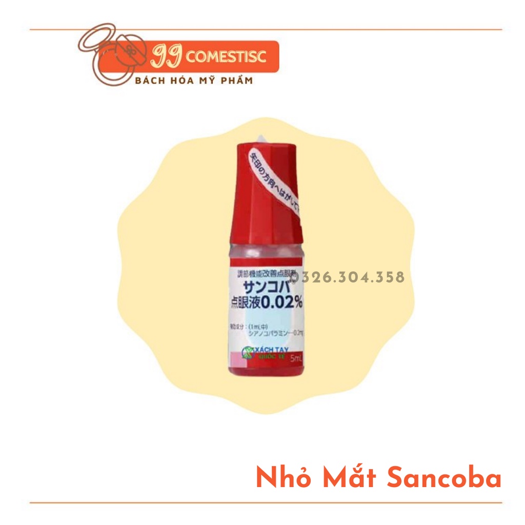 [HÀNG CHÍNH HÃNG] Nhỏ Mắt Sancoba Nhật Bản 5ml_Giảm mỏi mắt_Hỗ trợ điều tiết, giúp mắt hoạt động tốt