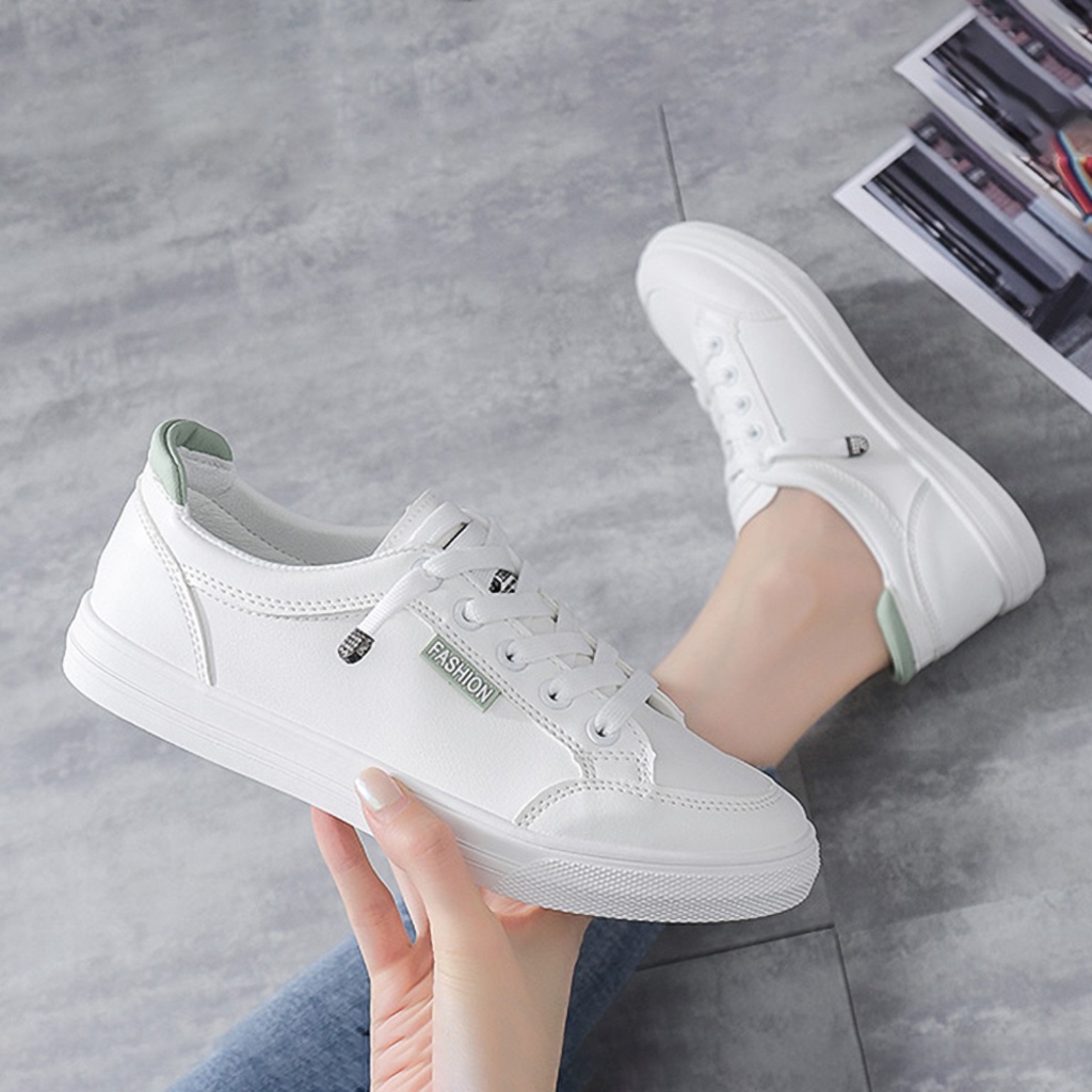 [Form nhỏ tăng 1 size] Giày sneaker nữ màu trắng DILY đế cao su cao 3cm_ AG0001