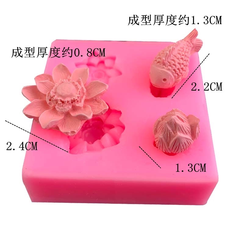 Khuôn silicon hoa sen size nhỏ/trung