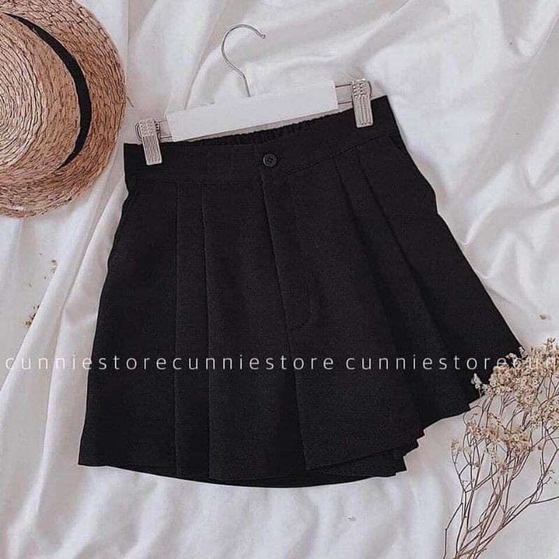 [AN MỘC] Quần Short đùi nữ xếp ly ống rộng giả váy nhiều màu