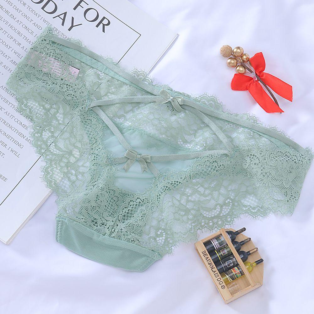 OCEANMAP Quần Lót Ren Hoa Dây Đan Chéo Lưng Gợi Cảm