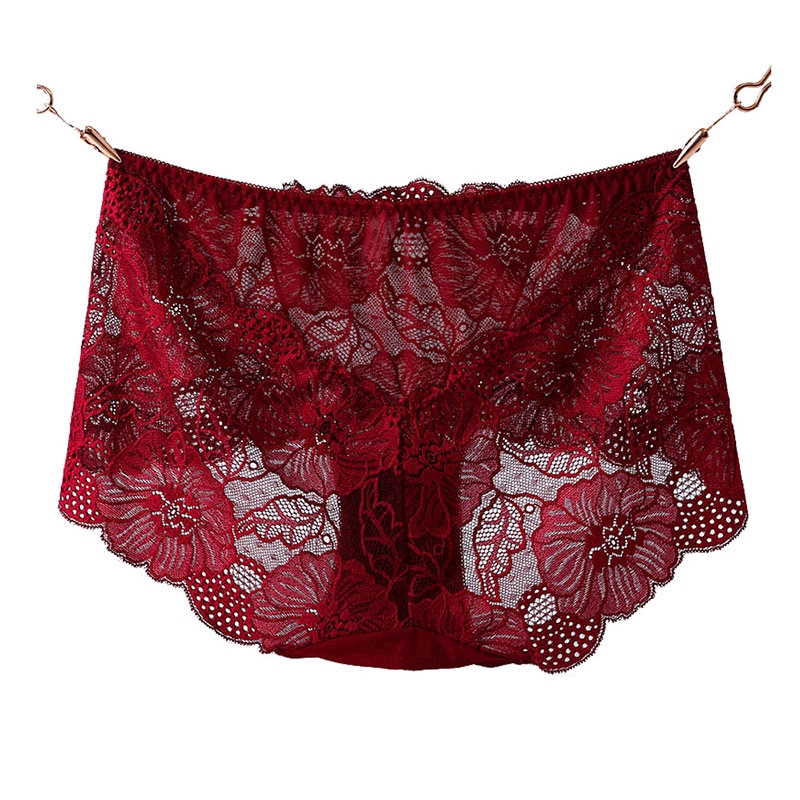 Quần lót lưng cao vải ren gợi cảm không đường may nhiều kích cỡ tùy chọn cho nữ