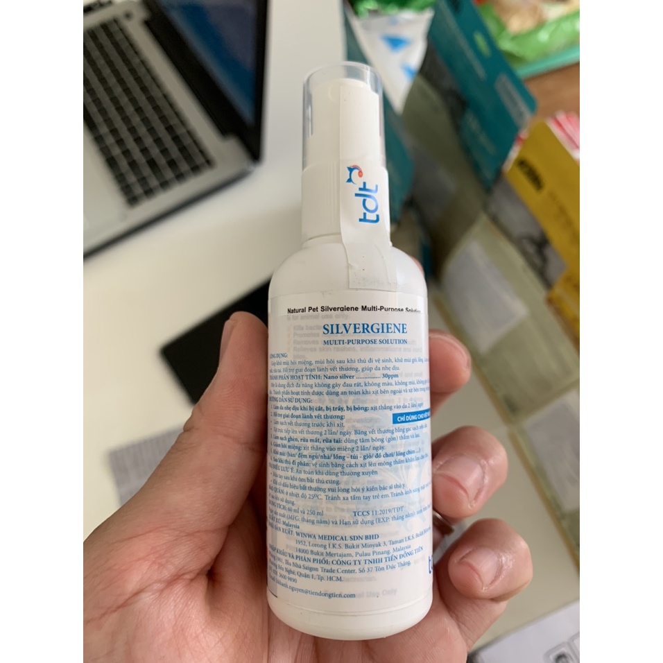 SILVERGIENE XỊT NANO SILVER LÀM LÀNH VẾT THƯƠNG CHO THÚ CƯNG