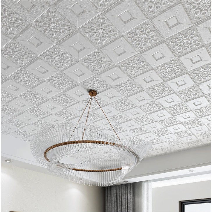 Giấy dán tường trần nhà 3D chống thấm nước chống ẩm họa tiết gạch tiện lợi | BigBuy360 - bigbuy360.vn