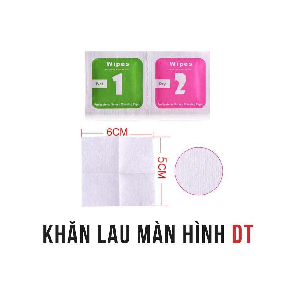 Combo 2 Khăn lau vệ sinh màn hình điện thoại, máy tính, đồng hồ TẨM CỒN Miếng Ướt & Khô giá rẻ