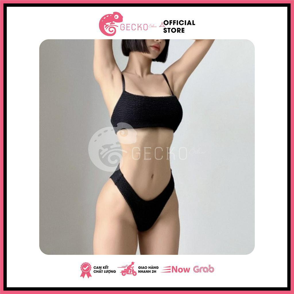 Bikini GECKO 2 Mảnh Đơn Giản Chất Thun Xốp Nhật 2M19-A