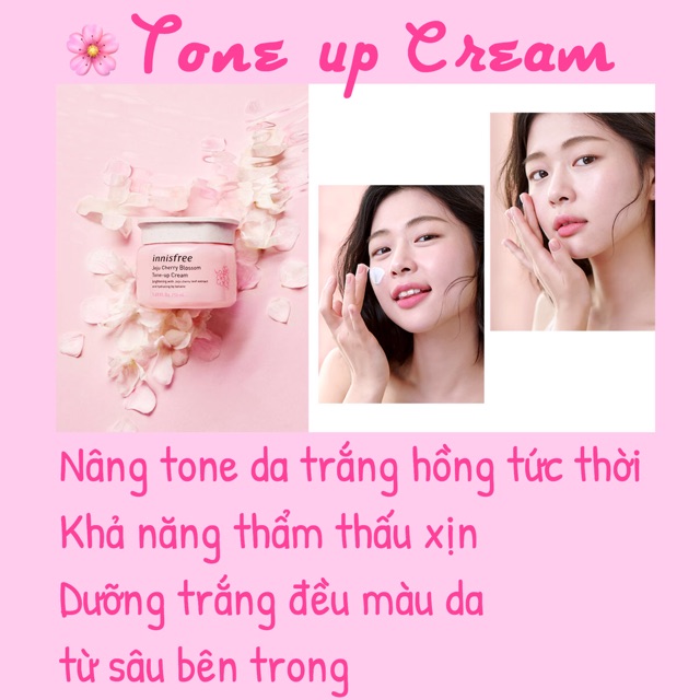 Sample Innisfree kem dưỡng trắng / ẩm nâng tone Jeju cherry blossom Tone up / Jelly Cream | BigBuy360 - bigbuy360.vn
