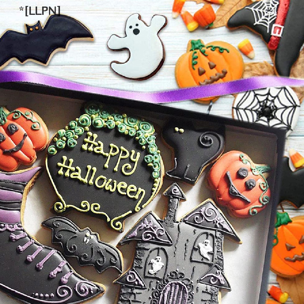 Bộ 7 Khuôn Cắt Bánh Quy Bằng Kim Loại Phong Cách Halloween 2021