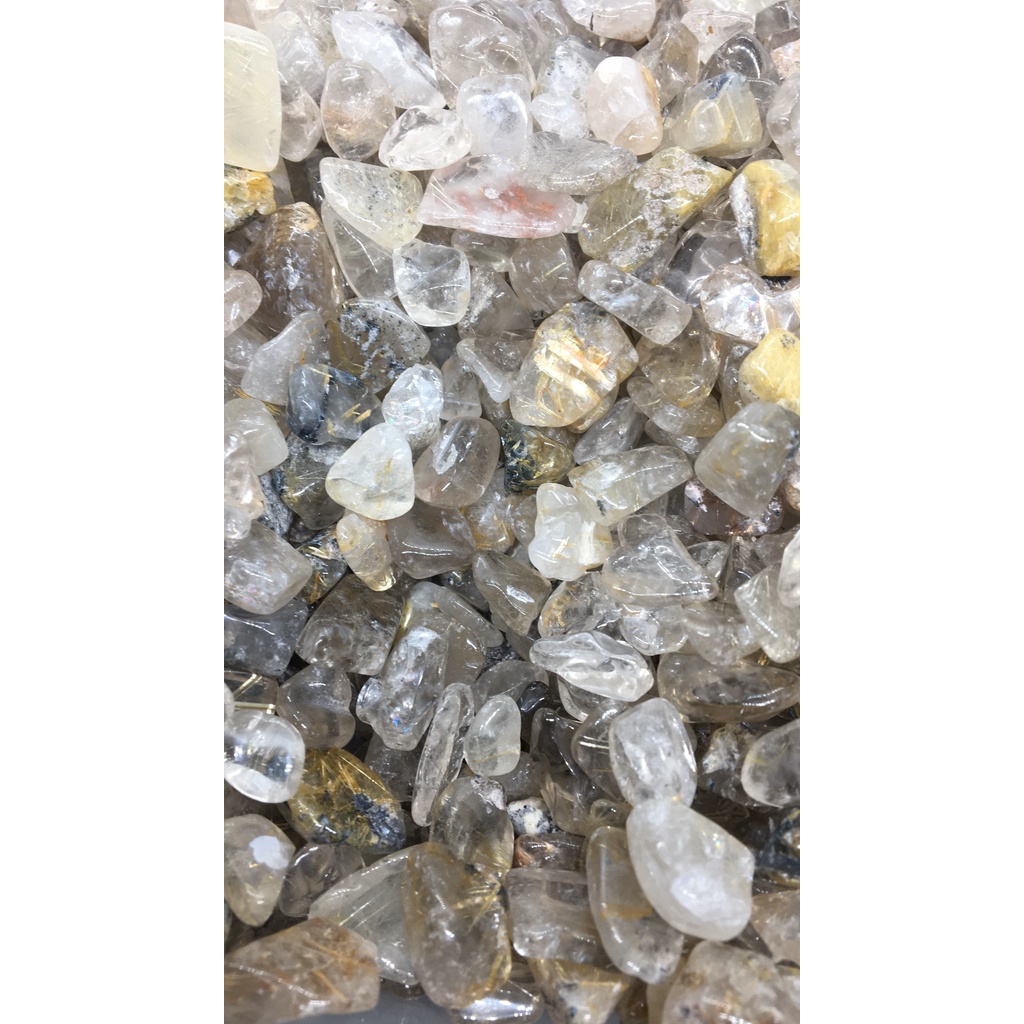 100gr viên đá TA Trắng có sợi màu vàng- trắng size 1-2 cm