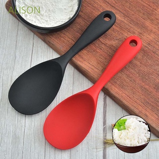 Muỗng múc cơm bằng silicon an toàn cho thực phẩm tay cầm dài cách nhiệt chống dính