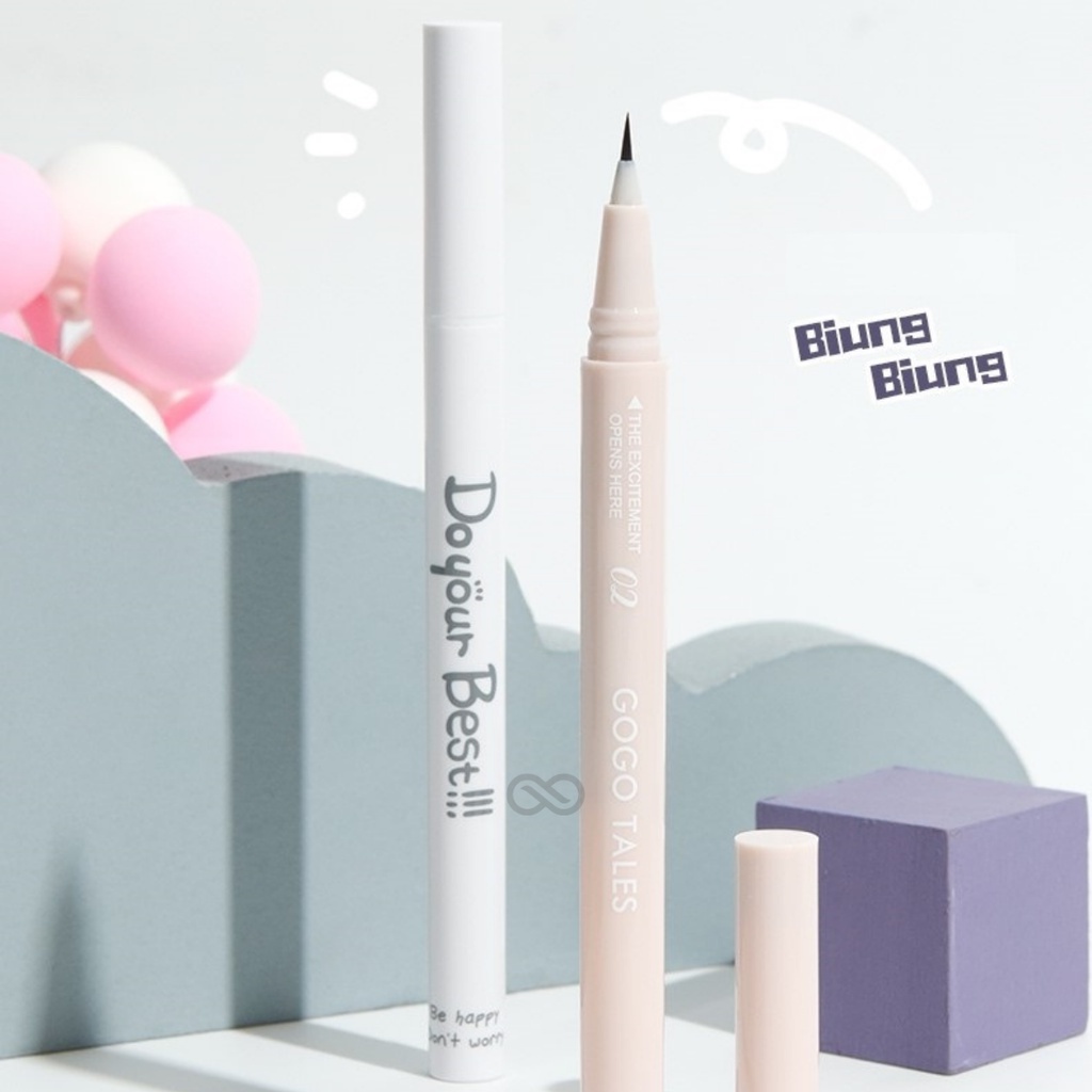 Bút kẻ bọng mắt nét mảnh nhạt GOGO TALES Silkworm GT309 mắt to tròn tự nhiên chống thấm nước